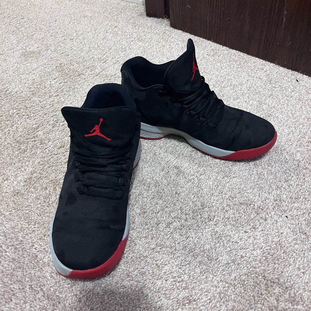 Jordan b cool red and black and grey